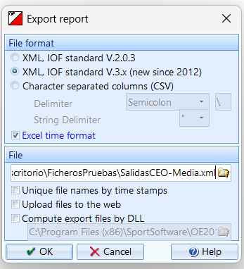 Choose format dialog