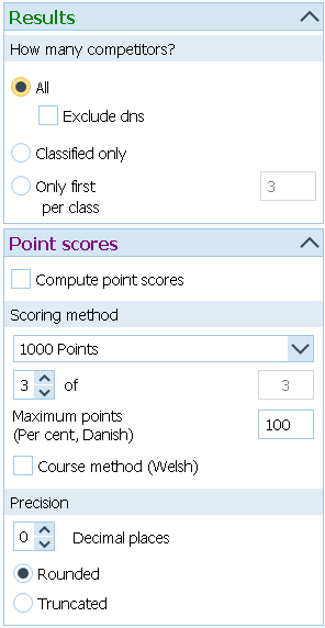 Example of the configuration of a time-based overall result.